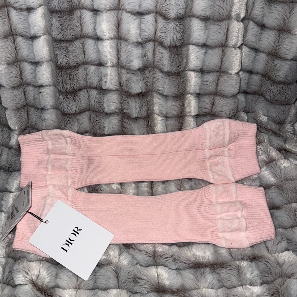Christian Dior Powered Pink Cotton Girls Leg Warmers